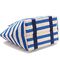 OEM Canvas Water Resistant Lunch Cooler Bags Blue And White Stripes Color